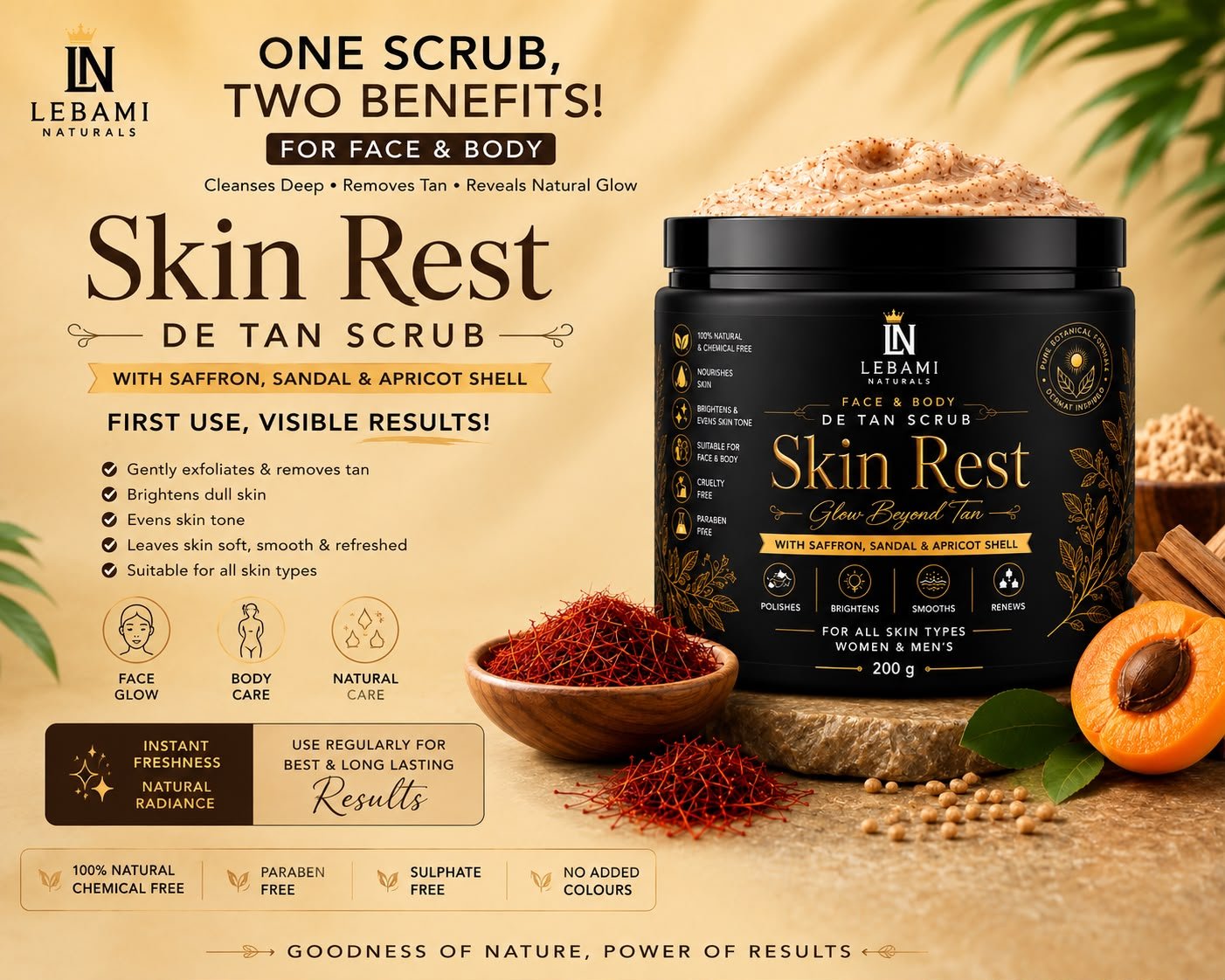Skin Rest Face & Body De Tan Scrub - Image 2